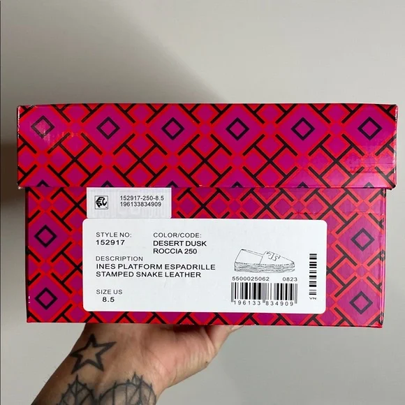 Tory Burch | Women’s Ines Snake Print Platform Espadrilles Desert Dusk 8.5 - Picture 7 of 7